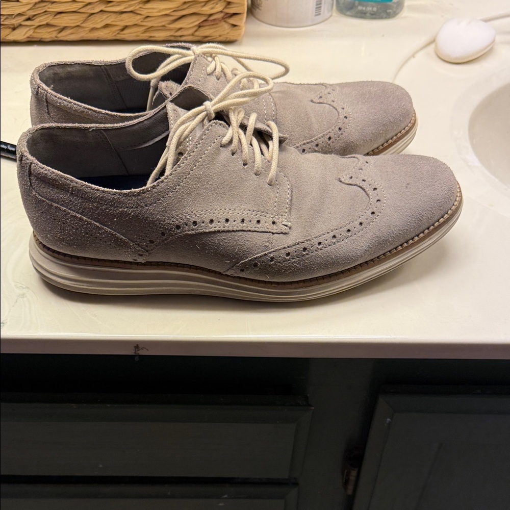 Men's Cole Haan Suede Oxford Shoes - Gray